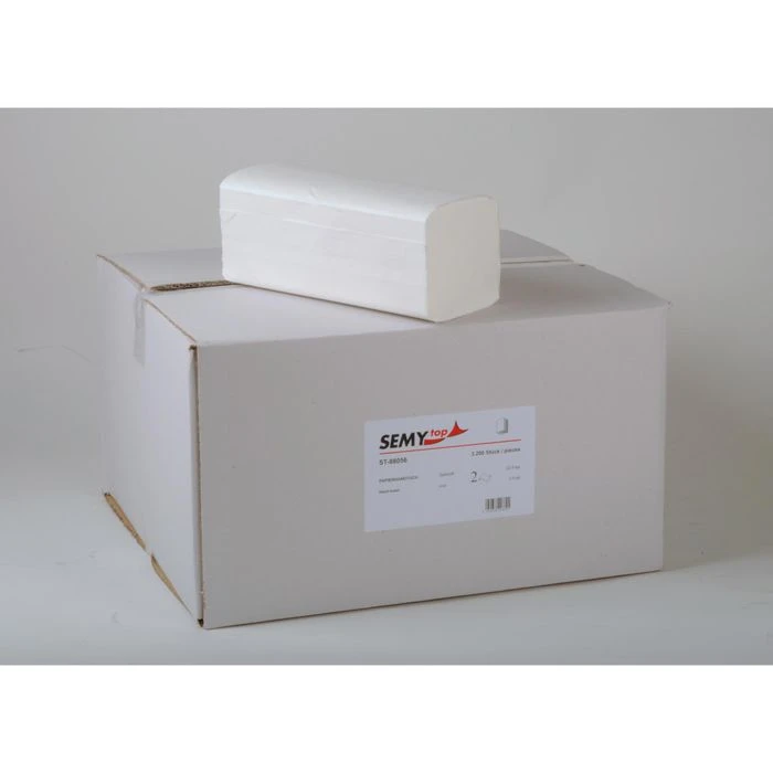 Semy-Top Papierhandtücher 2-lagig, Weiß, Zick-Zack-Falz, 24 X 21 Cm, 3200 Stück 4 Semy-Top Papierhandtücher 2-lagig, Weiß, Zick-Zack-Falz, 24 X 21 Cm, 3200 Stück – Bild 4