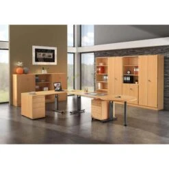 Hammerbacher Schreibtisch O-Serie, Verstellbar, 180 X 65-85 X 80cm, Buche / Graphit -Drogerie - Gesundheit Geschäft 008e72606c138cf5c8c07c7ffa7191c7015e8cc9 schreibtisch hammerbacher o serie