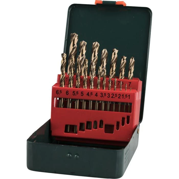 Metabo Bohrer HSS-CO Bohrerkassette, 627157000, 19-teiliges Set, HSS-CO DIN 338 Metallbohrer 1 Metabo Bohrer HSS-CO Bohrerkassette, 627157000, 19-teiliges Set, HSS-CO DIN 338 Metallbohrer