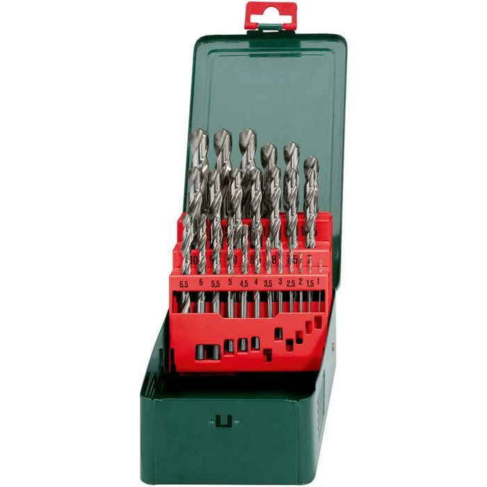 Metabo Bohrer HSS-G-Bohrerkassette SP, 627154000, 25-teiliges Set, HSS-G DIN 338 Metallbohrer 1 Metabo Bohrer HSS-G-Bohrerkassette SP, 627154000, 25-teiliges Set, HSS-G DIN 338 Metallbohrer