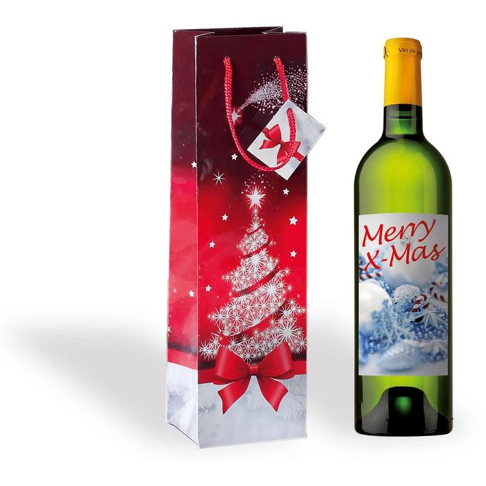 Sigel Geschenktüte GT024 Sparkling Tree, Flaschentüte, 10 X 35cm, Rot, 5 Stück 2 Sigel Geschenktüte GT024 Sparkling Tree, Flaschentüte, 10 X 35cm, Rot, 5 Stück – Bild 2