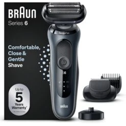 Braun Elektrorasierer Series 6 61-N4500cs, Grau, Wet & Dry, EasyClick-Barttrimmer Und Ladestation -Drogerie - Gesundheit Geschäft 0a5c1411bb3b067e33c06b37b26b0d1bc27a480d elektrorasierer braun series 6 61 n4500cs grau
