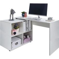 Wohnling Schreibtischkombination WL5.303, Mit Sideboard, Weiß