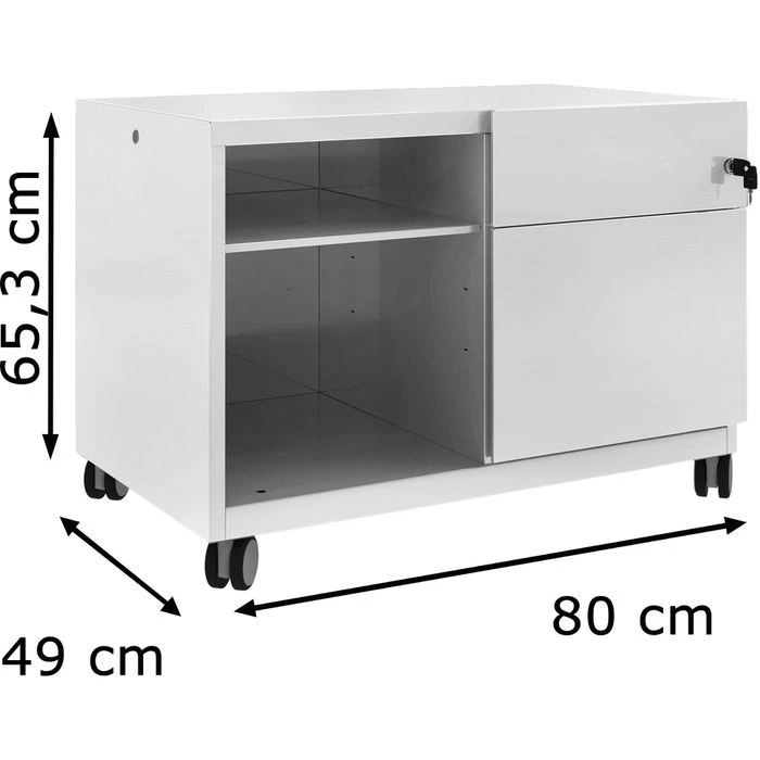 Bisley Rollcontainer Note Caddy, Metall, Lichtgrau, 1 Schub Und Hängeregistratur Rechts, Abschließbar 2 Bisley Rollcontainer Note Caddy, Metall, Lichtgrau, 1 Schub Und Hängeregistratur Rechts, Abschließbar – Bild 2