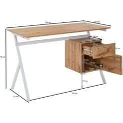 Wohnling Schreibtisch WL6.371, Eiche, Maße: 120 X 60cm -Drogerie - Gesundheit Geschäft 10f91a0db41875f0a5ae2636bbfeb0e6026a8401 schreibtisch wohnling wl6.371 eiche