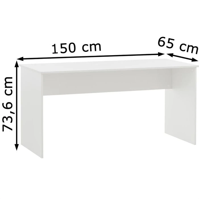 Möbelpartner Schreibtisch Serie 400, Weiß, Maße: 150 X 65cm 6 Möbelpartner Schreibtisch Serie 400, Weiß, Maße: 150 X 65cm – Bild 6
