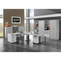 Hammerbacher Schreibtisch O-Serie, Verstellbar, 180 X 65-85 X 80, Lichtgrau / Graphit -Drogerie - Gesundheit Geschäft 160000248e7fefd1a07b8029b9d35851a1d01424 schreibtisch hammerbacher o serie