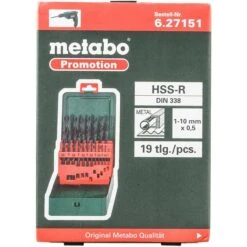 Metabo Bohrer HSS-R-Bohrerkassette, 627151000, 19-teiliges Set, HSS-R DIN 338 Metallbohrer 7 Metabo Bohrer HSS-R-Bohrerkassette, 627151000, 19-teiliges Set, HSS-R DIN 338 Metallbohrer -Drogerie - Gesundheit Geschäft 17c03d148ae7cc3322b458fac932878f60982a17 bohrer metabo hss r bohrerkassette 627151000