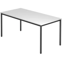 Hammerbacher Besprechungstisch DR16, Rechteckig, 160 X 72 X 80cm, Weiß / Schwarz