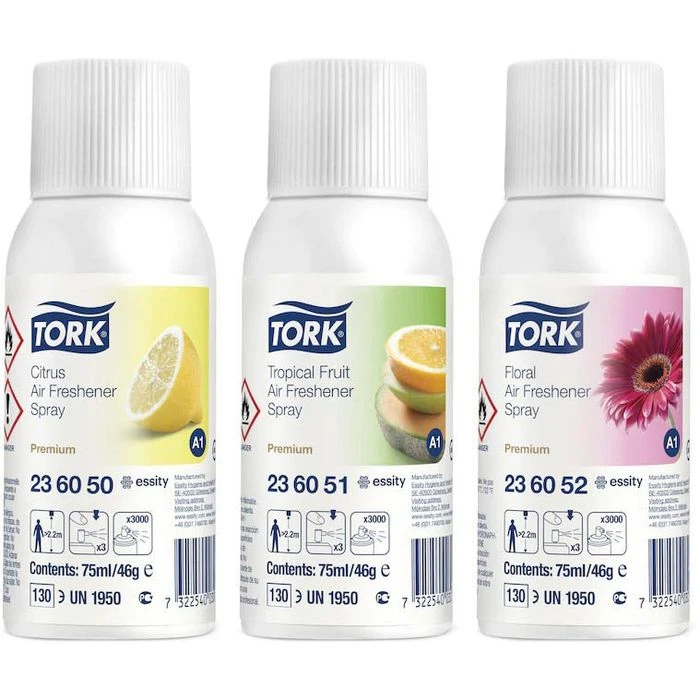Tork Raumduft Premium Mixed Pack, A1, 236056, Nachfüller, Zitrus, Frucht, Blüten, 75ml, 12 Stück 3 Tork Raumduft Premium Mixed Pack, A1, 236056, Nachfüller, Zitrus, Frucht, Blüten, 75ml, 12 Stück – Bild 3