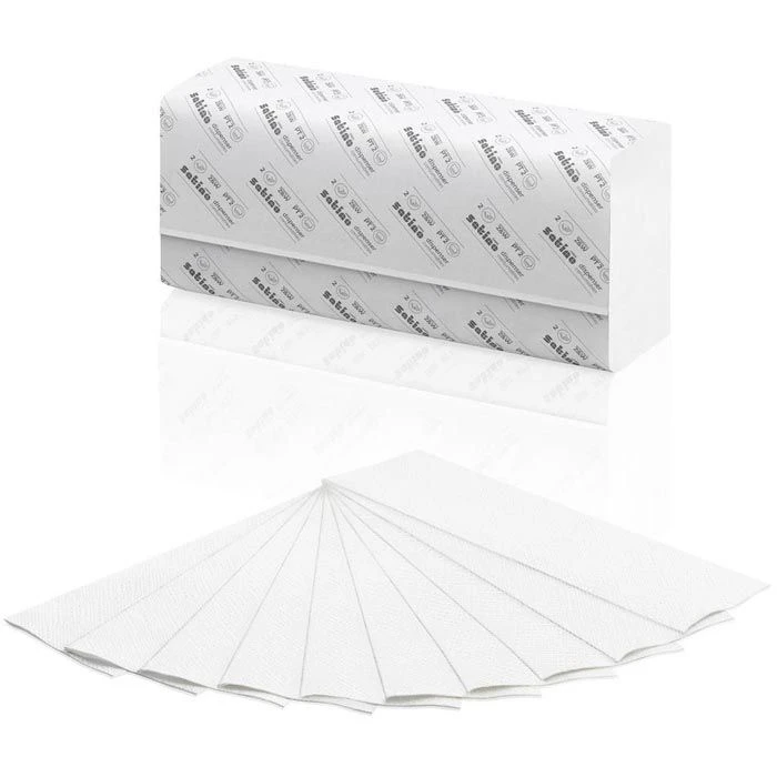 Satino Prestige By Wepa Papierhandtücher, 275000, Weiß, 2-lagig, Interfold-Falz, 24 X 24 Cm, 3750 Stück 2 Satino Prestige By Wepa Papierhandtücher, 275000, Weiß, 2-lagig, Interfold-Falz, 24 X 24 Cm, 3750 Stück – Bild 2