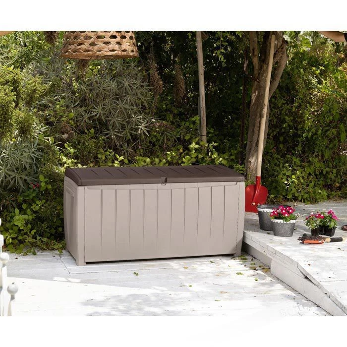 Keter Auflagenbox Novel, Kunststoff, Beige / Espresso-braun, 125 X 63 X 55 Cm 2 Keter Auflagenbox Novel, Kunststoff, Beige / Espresso-braun, 125 X 63 X 55 Cm – Bild 2