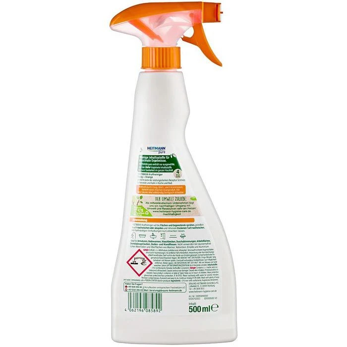 Heitmann Kraftreiniger Pure Essig + Orange, 1008589, Spray, 500 Ml 2 Heitmann Kraftreiniger Pure Essig + Orange, 1008589, Spray, 500 Ml – Bild 2