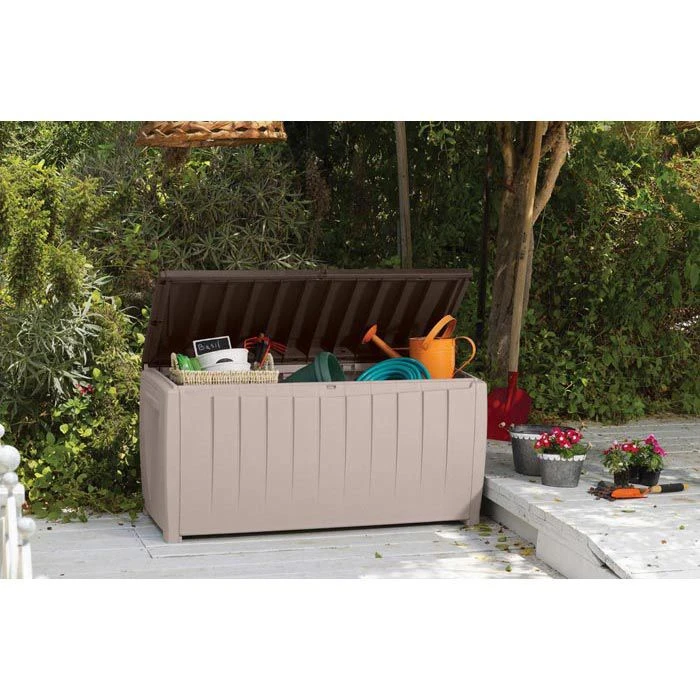 Keter Auflagenbox Novel, Kunststoff, Beige / Espresso-braun, 125 X 63 X 55 Cm 3 Keter Auflagenbox Novel, Kunststoff, Beige / Espresso-braun, 125 X 63 X 55 Cm – Bild 3