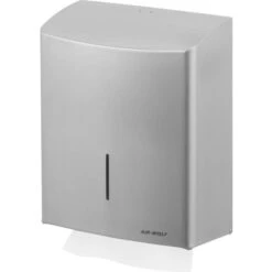 Air-Wolf Handtuchspender Serie Alpha, 60-111, Edelstahl Gebürstet, 600 Falthandtücher, Silber
