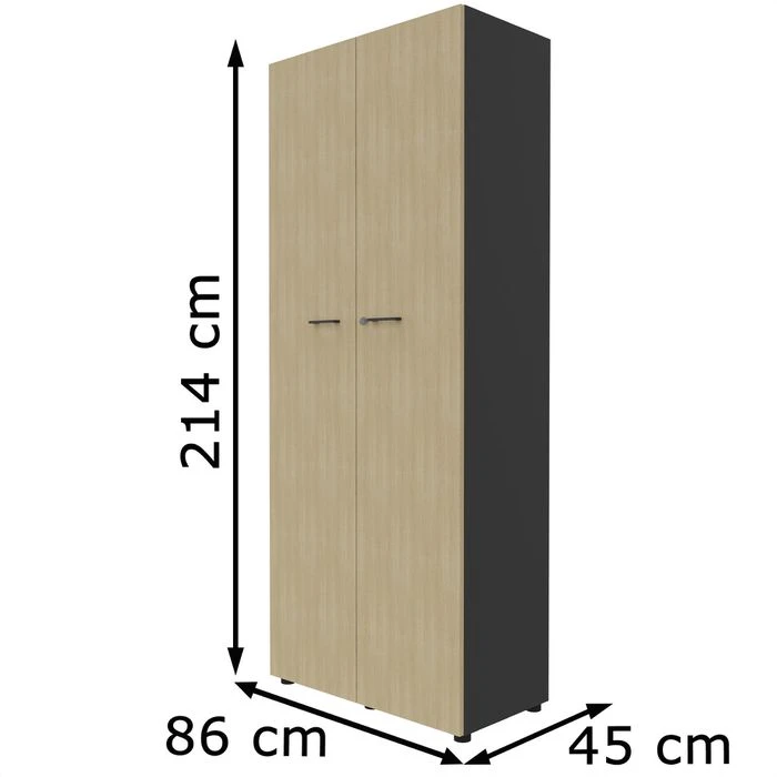 Quadrifoglio Aktenschrank Idea, Aus Holz, Abschließbar, 86 X 214 X 45cm, Eiche / Anthrazit 2 Quadrifoglio Aktenschrank Idea, Aus Holz, Abschließbar, 86 X 214 X 45cm, Eiche / Anthrazit – Bild 2