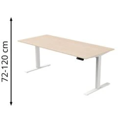 Kerkmann Schreibtisch Move 3, 3813, Ahorn, Elektrisch Höhenverstellbar, 180 X 72-120 X 80cm