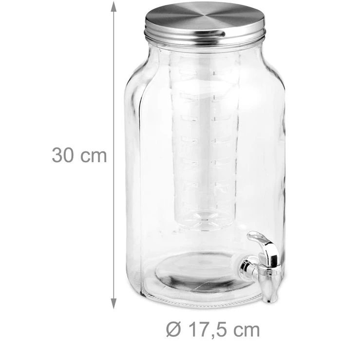 Relaxdays Getränkespender 10029988 6 Liter, Glas, Mit Zapfhahn 2 Relaxdays Getränkespender 10029988 6 Liter, Glas, Mit Zapfhahn – Bild 2