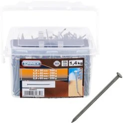 Connex Nägel B30053, 30 - 65mm, Set Mit 4 Größen, Verzinkt, Im Eimer, 1400g