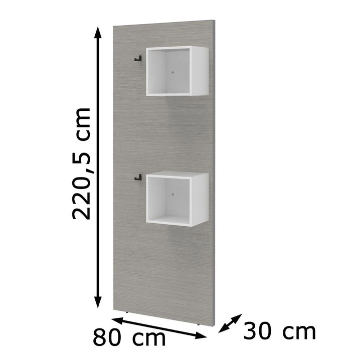 Röhr Wandgarderobe Quantum, 180/P80/9020-39, Holz, 80 X 220,5cm, Regalfach Und Haken, Riptype Grau 2 Röhr Wandgarderobe Quantum, 180/P80/9020-39, Holz, 80 X 220,5cm, Regalfach Und Haken, Riptype Grau – Bild 2