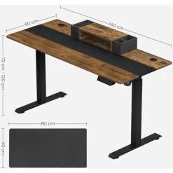 Vasagle Schreibtisch LSD017X01, Braun, Elektrisch Höhenverstellbar, 140 X 72-120 X 60cm -Drogerie - Gesundheit Geschäft 3cd95f7dd81aa42fe7047b5b69637b4047e10bb8 schreibtisch vasagle lsd017x01 braun