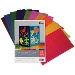 Werola Transparentpapier 75407, 20 X 30cm, Farbig Sortiert, 40g/m², 10 Blatt