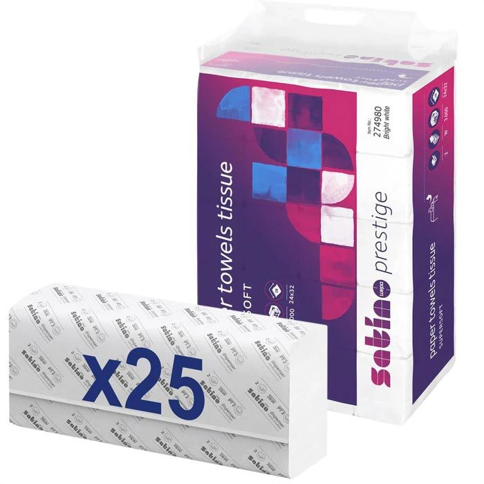 Satino Prestige By Wepa 274980 24x32 2-lagig Interfold Weiß 1 Satino Prestige By Wepa 274980 24x32 2-lagig Interfold Weiß