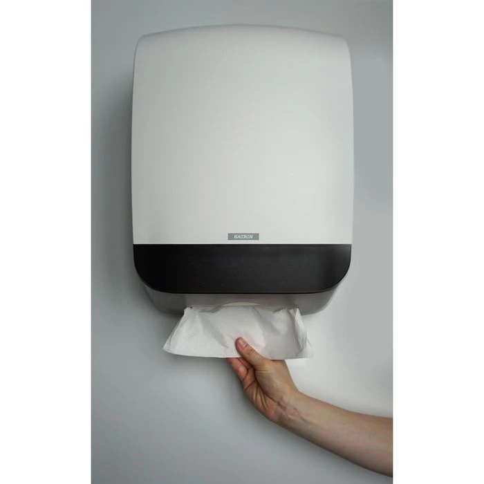 Katrin Handtuchspender Inclusive M, 90168, Kunststoff, Für 600 Falthandtücher, Weiß 5 Katrin Handtuchspender Inclusive M, 90168, Kunststoff, Für 600 Falthandtücher, Weiß – Bild 5