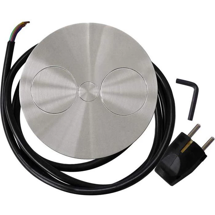 Bachmann Tischsteckdose 931.000 Twist, 2-fach, Silber 4 Bachmann Tischsteckdose 931.000 Twist, 2-fach, Silber – Bild 4