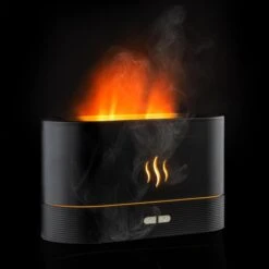 Böttcher-AG Diffuser Mit Flammeneffekt, Schwarz, Für ätherische Öle, Kunststoff, Warm-weißes LED