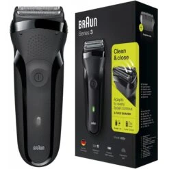 Braun Elektrorasierer Series 3 302s Clean & Close, Trockenrasierer, Schwarz