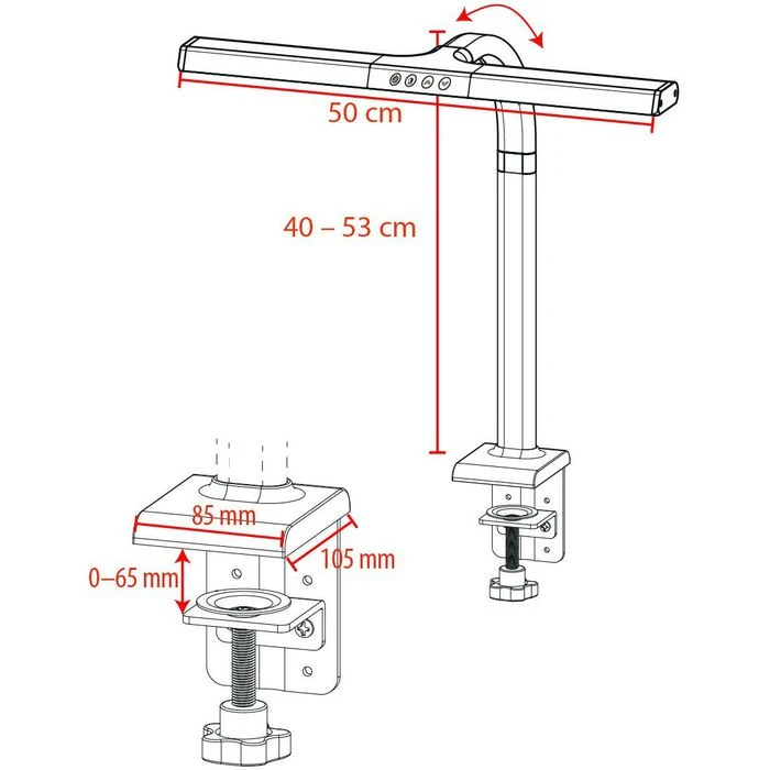 FeinTech Schreibtischlampe LTL00310, Dimmbar, Tischklemme 3 FeinTech Schreibtischlampe LTL00310, Dimmbar, Tischklemme – Bild 3