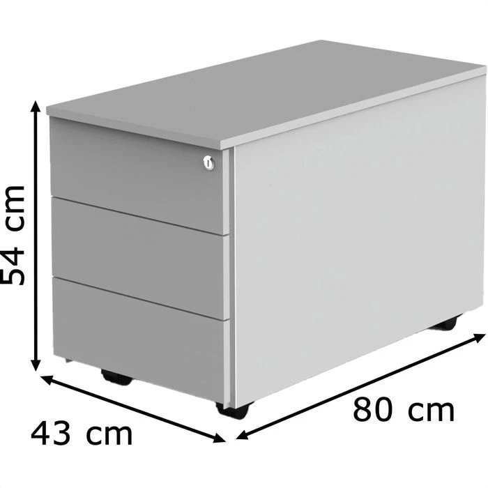 Kerkmann Rollcontainer Move 1 4547, Lichtgrau, Mit 3 Schüben, Abschließbar, Holz 2 Kerkmann Rollcontainer Move 1 4547, Lichtgrau, Mit 3 Schüben, Abschließbar, Holz – Bild 2