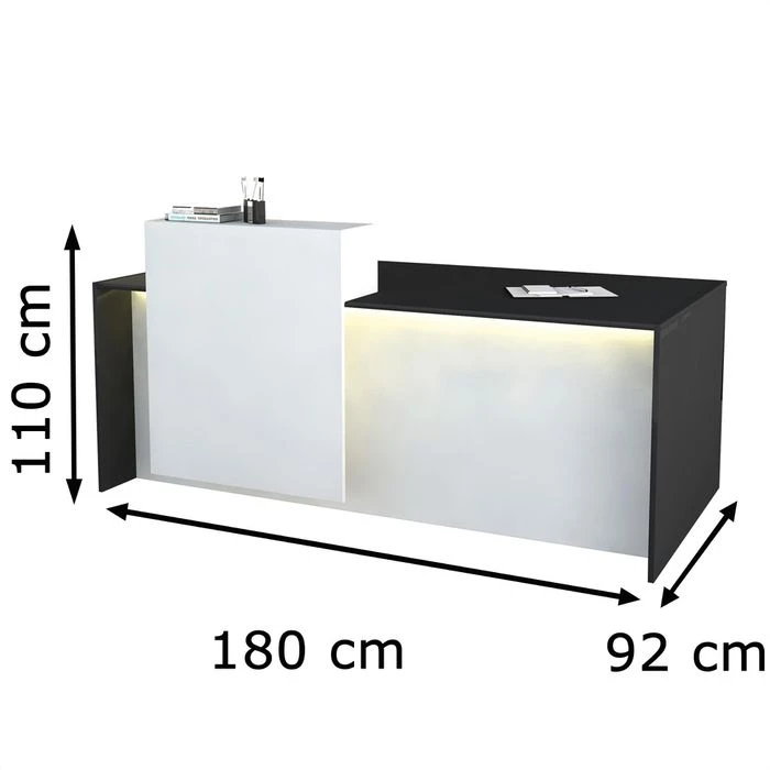 Kerkmann Empfangstheke Palermo, 3417, Anthrazit / Weiß, 180 X 110 X 92cm, Rezeption 2 Kerkmann Empfangstheke Palermo, 3417, Anthrazit / Weiß, 180 X 110 X 92cm, Rezeption – Bild 2