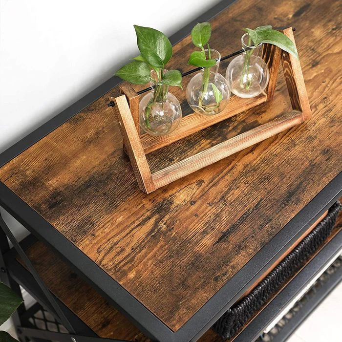 Vasagle Lowboard LTV095B01, Braun, 160 X 52cm, Vintage, Mit Regalfächern, Stehend 7 Vasagle Lowboard LTV095B01, Braun, 160 X 52cm, Vintage, Mit Regalfächern, Stehend – Bild 7