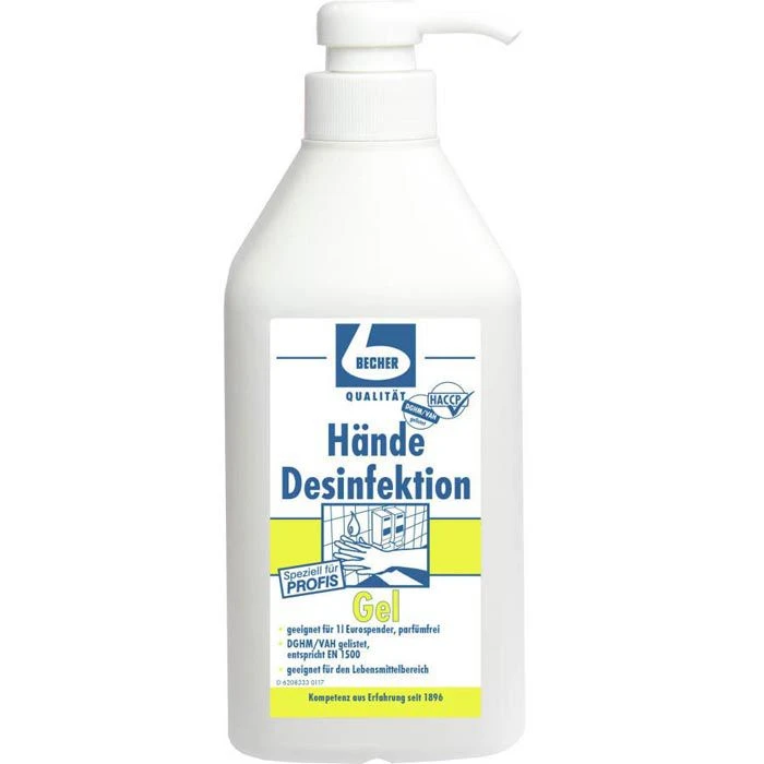 Dr.Becher Desinfektionsmittel 1471000, Händedesinfektionsgel, 1 Liter 1 Dr.Becher Desinfektionsmittel 1471000, Händedesinfektionsgel, 1 Liter