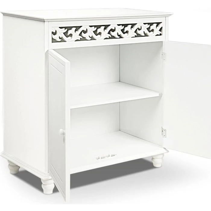 CASARIA Beistellschrank 100052, Weiß, Mit Türen, 65 X 76 X 35cm 3 CASARIA Beistellschrank 100052, Weiß, Mit Türen, 65 X 76 X 35cm – Bild 3