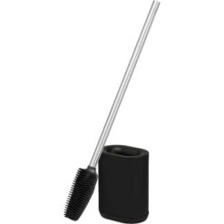 Bremermann WC-Bürste WC-Garnitur Barbena, Schwarz, Bürstenhalter Aus Edelstahl, Zur Wandmontage