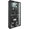 VCM Glasvitrine Lumo Maxi, Stehend, Mit LED-Beleuchtung, 59 X 118 X 18cm, Schwarz
