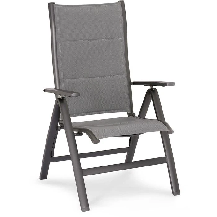 BEST Gartenstuhl Varese, Stoff, Hochlehner, Verstellbar, Anthrazit, Klappbar 1 BEST Gartenstuhl Varese, Stoff, Hochlehner, Verstellbar, Anthrazit, Klappbar