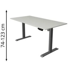 Kerkmann Schreibtisch Move 1, 1813, Lichtgrau, Elektrisch Höhenverstellbar, 160 X 74-123 X 80cm