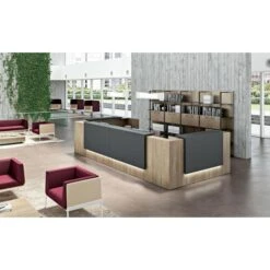 Quadrifoglio Empfangstheke Z2C73, Weiß / Beton, 166 X 113 X 88cm, Rezeption -Drogerie - Gesundheit Geschäft 57340f6d93b13ed5d35574a796a6e141cb819999 empfangstheke quadrifoglio z2c73