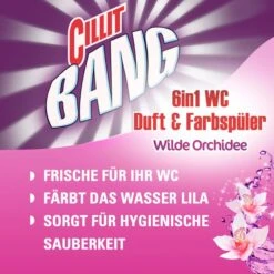 Cillit-Bang WC-Duftspüler 6 In 1 Lilaspüler, Wilde Orchidee, Im Korb, 3 Stück -Drogerie - Gesundheit Geschäft 58066e2cc931eaa55c72afafee67af46ea90ff99 wc duftspueler cillit bang 6 in 1 lilaspueler wilde