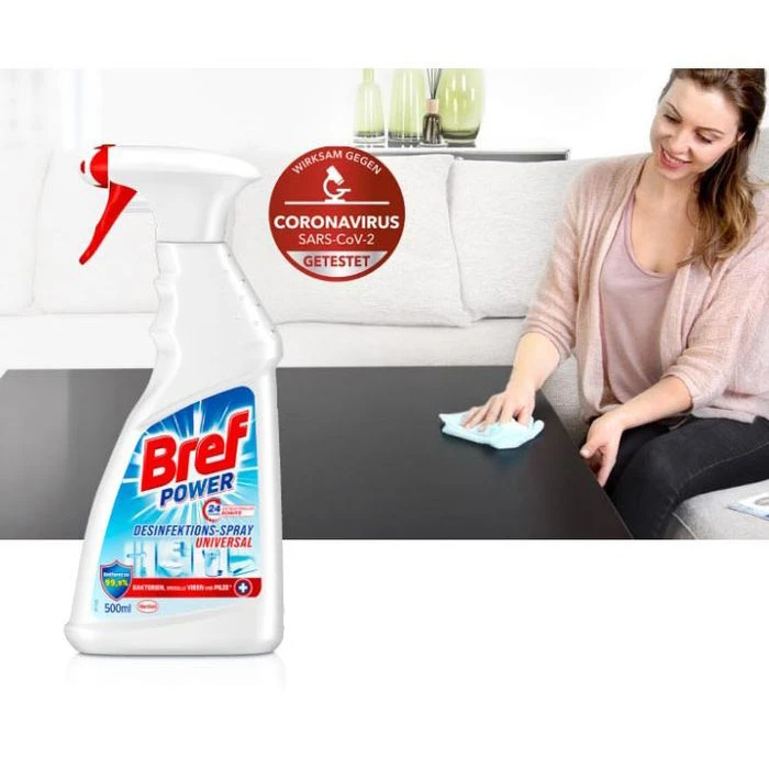 Bref Hygienereiniger Power Desinfektionsspray, Pumpspray, Desinfiziert, 500ml 4 Bref Hygienereiniger Power Desinfektionsspray, Pumpspray, Desinfiziert, 500ml – Bild 4
