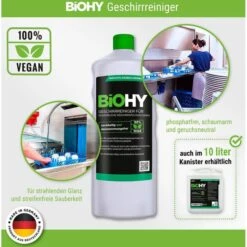 BiOHY Maschinenspülmittel 021-001, 100% Vegan, Geschirr-Reiniger, 1 Liter -Drogerie - Gesundheit Geschäft 6704cc9da5f27df4dfbd961a5057383fce7048fa maschinenspuelmittel biohy 100 vegan bio