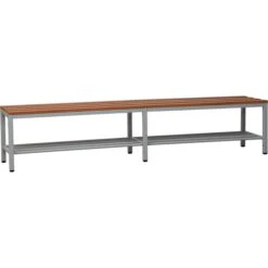 G-Office Umkleidebank SRB/SG, Holz, 150cm, Buche / Lichtgrau, Freistehend, Mit Schuhrost