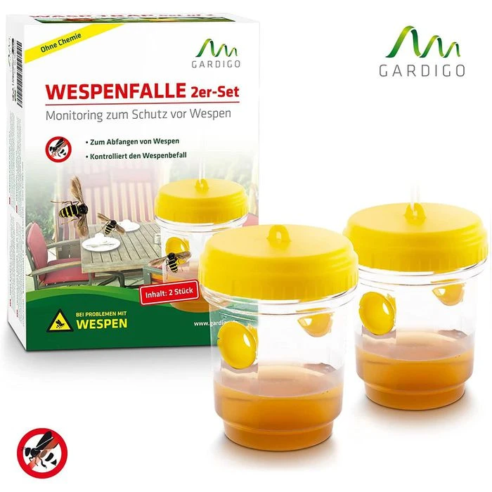 Gardigo Wespenfalle Wespenfänger 2er Set, Gelb, Zum Aufhängen, Lockstoff-Falle 8 Gardigo Wespenfalle Wespenfänger 2er Set, Gelb, Zum Aufhängen, Lockstoff-Falle – Bild 8