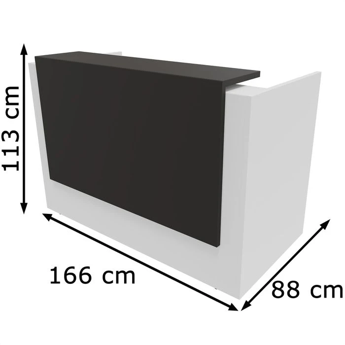 Quadrifoglio Empfangstheke Z2C73, Anthrazit / Weiß, 166 X 113 X 88cm, Rezeption, Lackierte Elemente 2 Quadrifoglio Empfangstheke Z2C73, Anthrazit / Weiß, 166 X 113 X 88cm, Rezeption, Lackierte Elemente – Bild 2