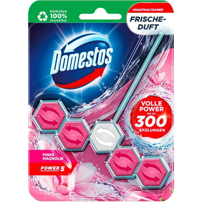 Domestos WC-Duftspüler Active Blue Blauspüler, Pinke Magnolie, Färbt Das Wasser Blau, Im Korb 1 Domestos WC-Duftspüler Active Blue Blauspüler, Pinke Magnolie, Färbt Das Wasser Blau, Im Korb
