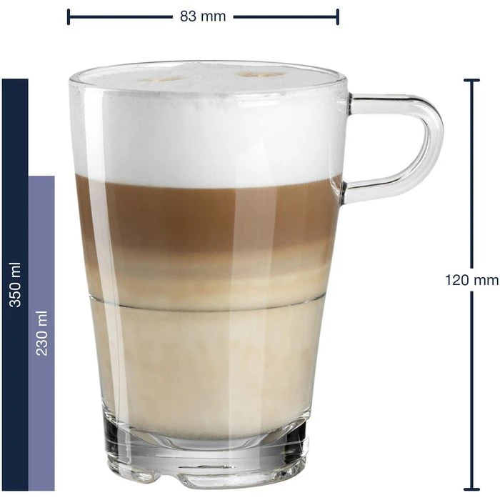 Leonardo Kaffeegläser Senso 024014 Latte Macchiato, Mit Henkel, 350ml, 6 Stück 2 Leonardo Kaffeegläser Senso 024014 Latte Macchiato, Mit Henkel, 350ml, 6 Stück – Bild 2